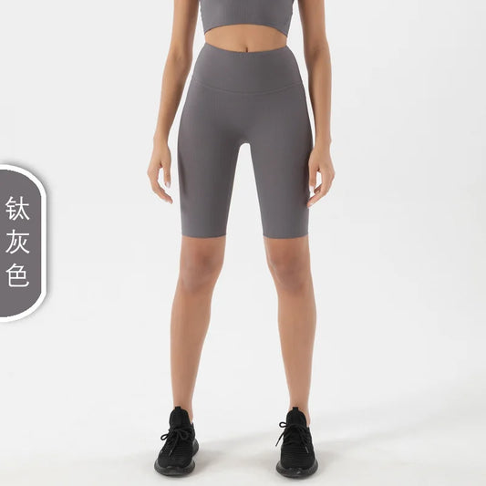 Customized Modest Ribbed Set/Quick Dry Sports Bra Set/Women Solid Pattern Yoga Fitness Vest/Shockproof Thread Short Sleeve