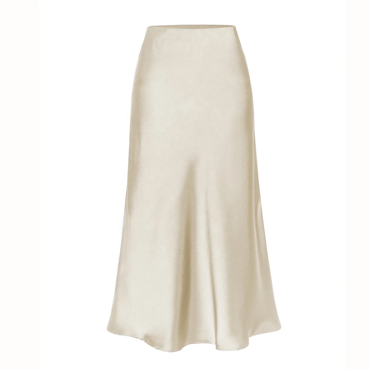 Luxury Satin Maxi Skirt for Women – High Waist Elegant Silk-Inspired A-Line Midi Skirt | Timeless Boutique Fashion