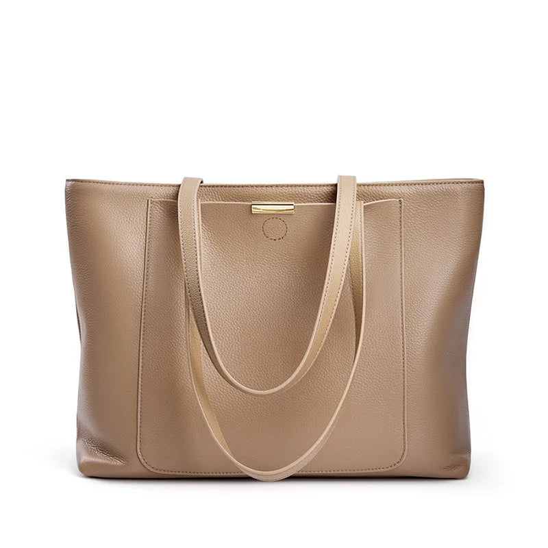 Luxury Genuine Leather Tote Bag for Women – Elegant Anti-Theft Work & Everyday Shoulder Handbag