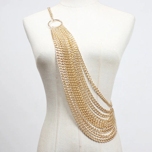Stunning Punk Metal Belt’s/Gold Chain Belt/Metal Waist Tassel/High Quality Adjustable Goth Waistband.
