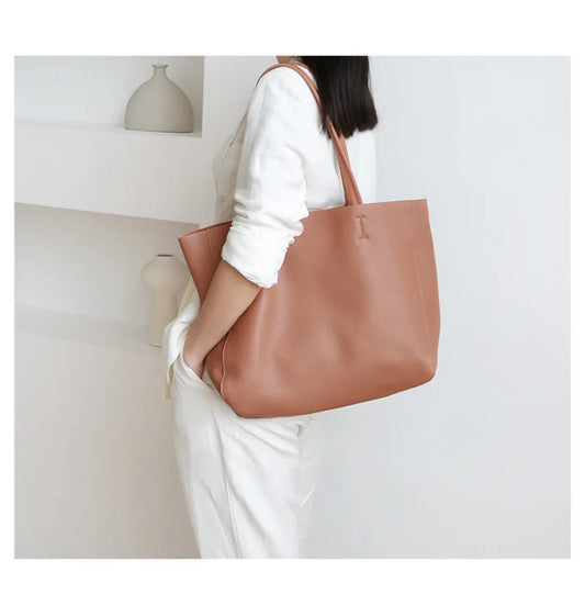 Genuine Leather Luxury Tote Bag – Timeless Everyday Elegance