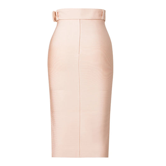 Lace up knotted Skirt/Solid Bodycon/High Waist Bandage Skirt Knee Length Midi Pencil Office Party Club Elegant Skirts Clothing