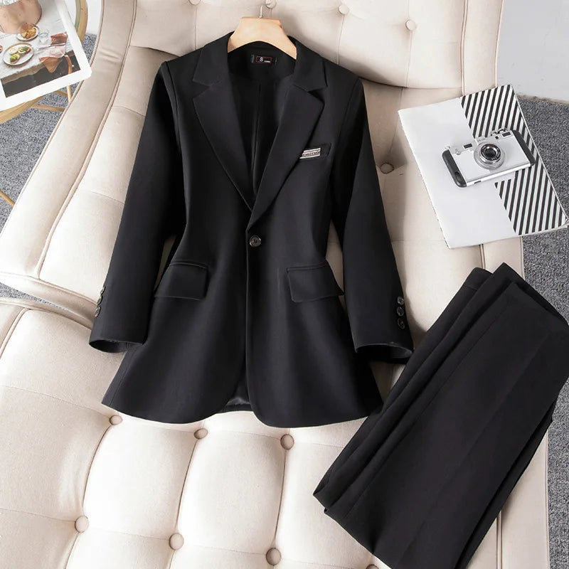 Modern V~Neck OEM Women's Suit/Sexy and Elegant/Slim Fitted Single Breasted Two-piece Set/Weaving Crocheted Style.