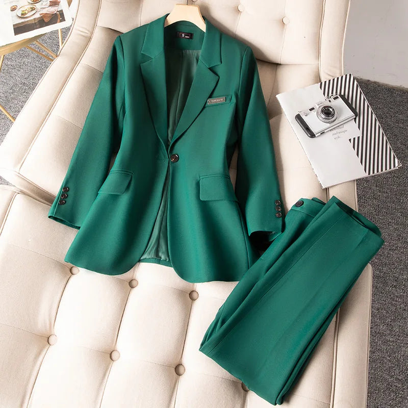 Modern V~Neck OEM Women's Suit/Sexy and Elegant/Slim Fitted Single Breasted Two-piece Set/Weaving Crocheted Style.