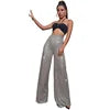 Elegant High-Waist Sequin Wide Leg Pants – Luxury Evening Statement Trousers for Women | Modern Blend Boutique