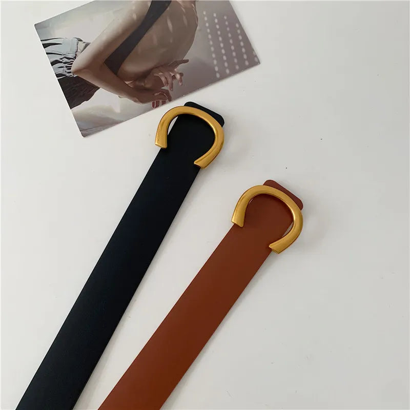 Big Buckle Vintage Belts For Women/New Black Waistband’s/Fashion Brown Wide PU Leather Waist Strap Coat.