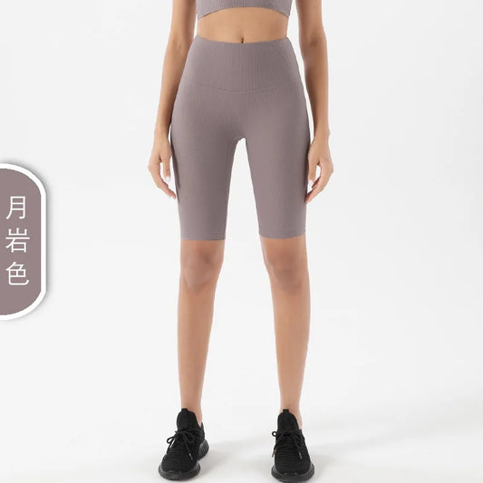 Customized Modest Ribbed Set/Quick Dry Sports Bra Set/Women Solid Pattern Yoga Fitness Vest/Shockproof Thread Short Sleeve