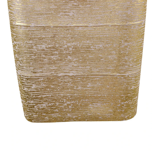 Gold Metallic High-Waist Bodycon Midi Skirt for Women – Stretch Fitted Pencil Skirt