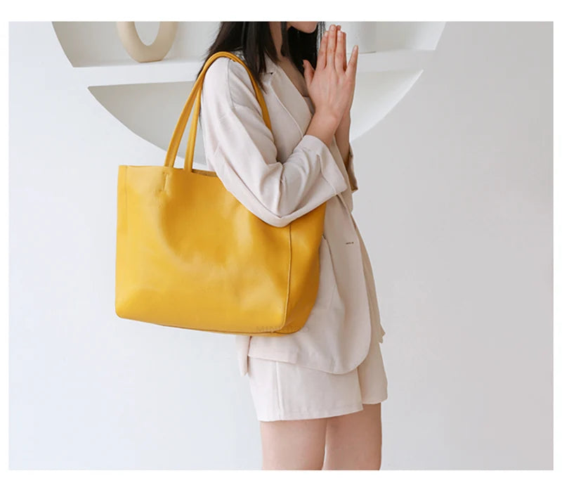 Genuine Leather Luxury Tote Bag – Timeless Everyday Elegance