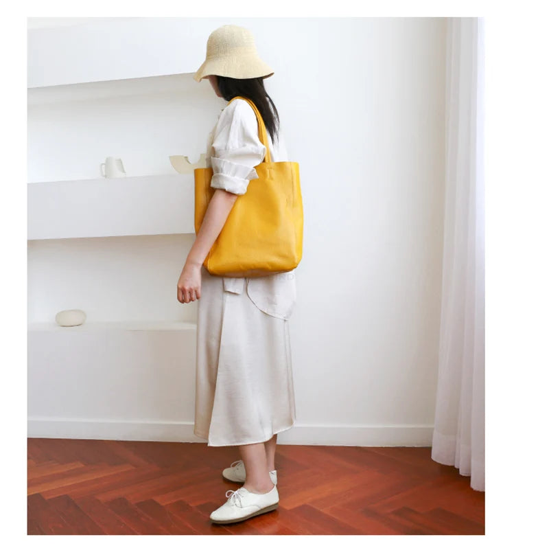 Genuine Leather Luxury Tote Bag – Timeless Everyday Elegance
