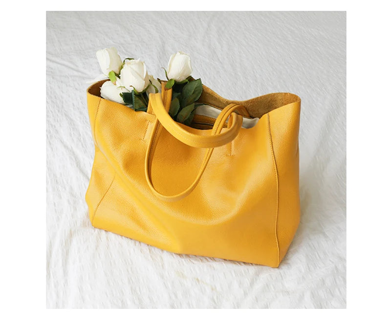 Genuine Leather Luxury Tote Bag – Timeless Everyday Elegance