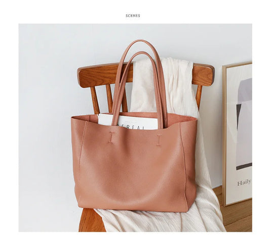 Genuine Leather Luxury Tote Bag – Timeless Everyday Elegance