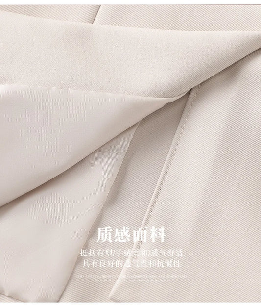 Formal Suited Knitted Blazer/Long Sleeved With Belt/Office Lady Jacket/Solid Colored Suit/Lapel V-neck Elegant Wear.