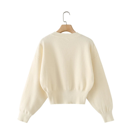 Women's 2025 New Casual Fashion Exquisite Button O-Neck Knit Cardigan/Retro Long Sleeve Chic Cardigan Sweater.