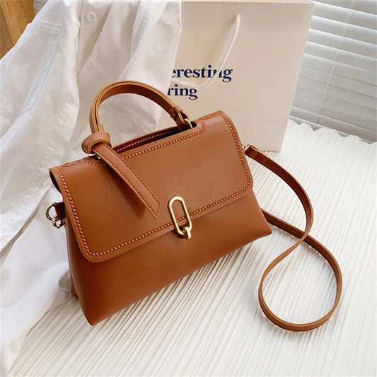 Fashion Small Square Shoulder Handbag/Solid Handmade Style/Customized Material Set With Button Click.