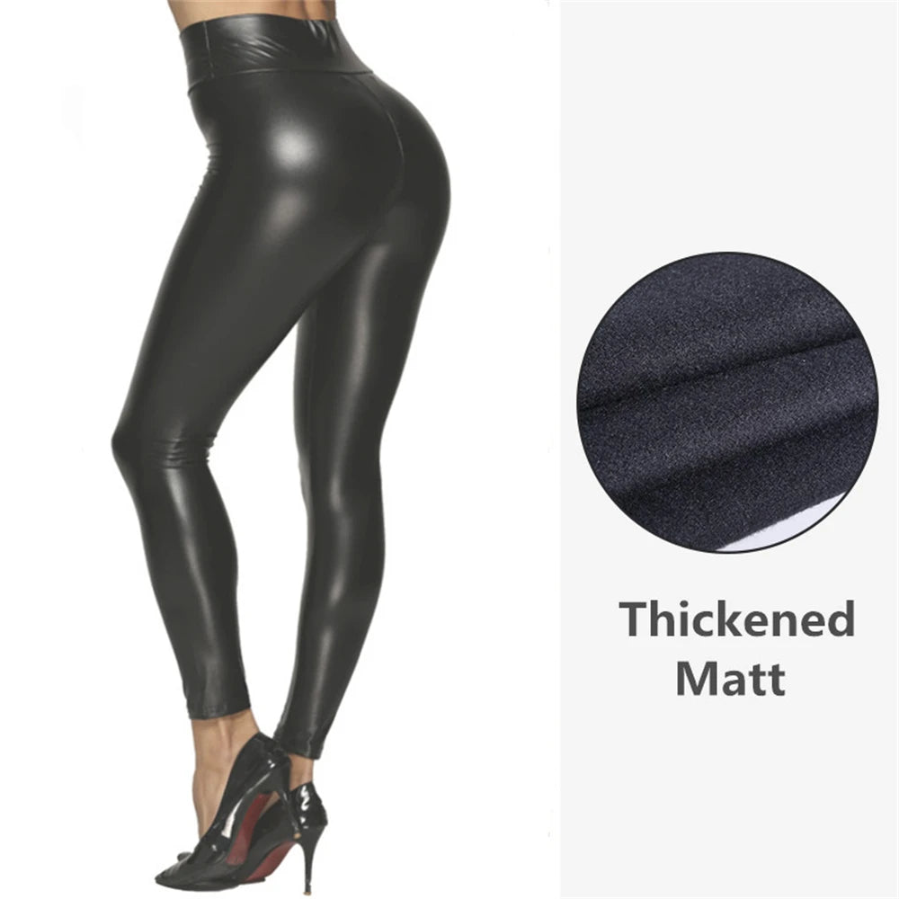 Sexy High waist PU Leather Pants/Black Long Skinny Pencil Pants/Strearwear Trousers Women Clothing Leggings.