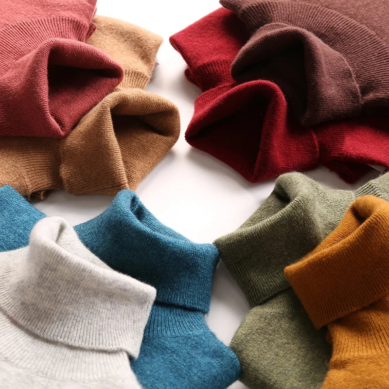 Luxury 100% Cashmere Turtleneck Sweater – Ultra Soft Classic Fit