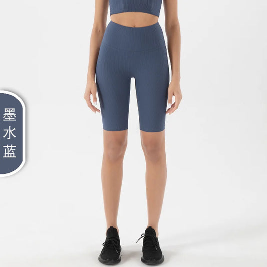 Customized Modest Ribbed Set/Quick Dry Sports Bra Set/Women Solid Pattern Yoga Fitness Vest/Shockproof Thread Short Sleeve