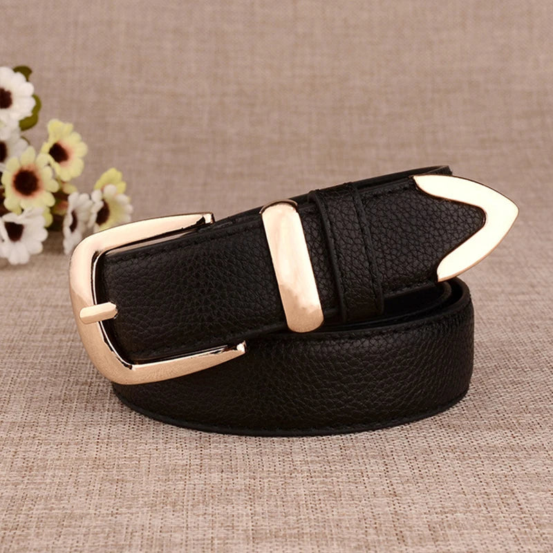 Fashion Genuine Leather Belt’s/High Quality Gold Buckle