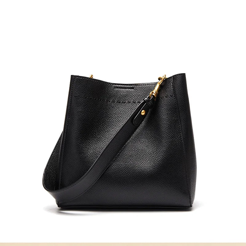 Luxury Genuine Leather Shoulder Tote Bag – Minimalist Everyday Designer Handbag
