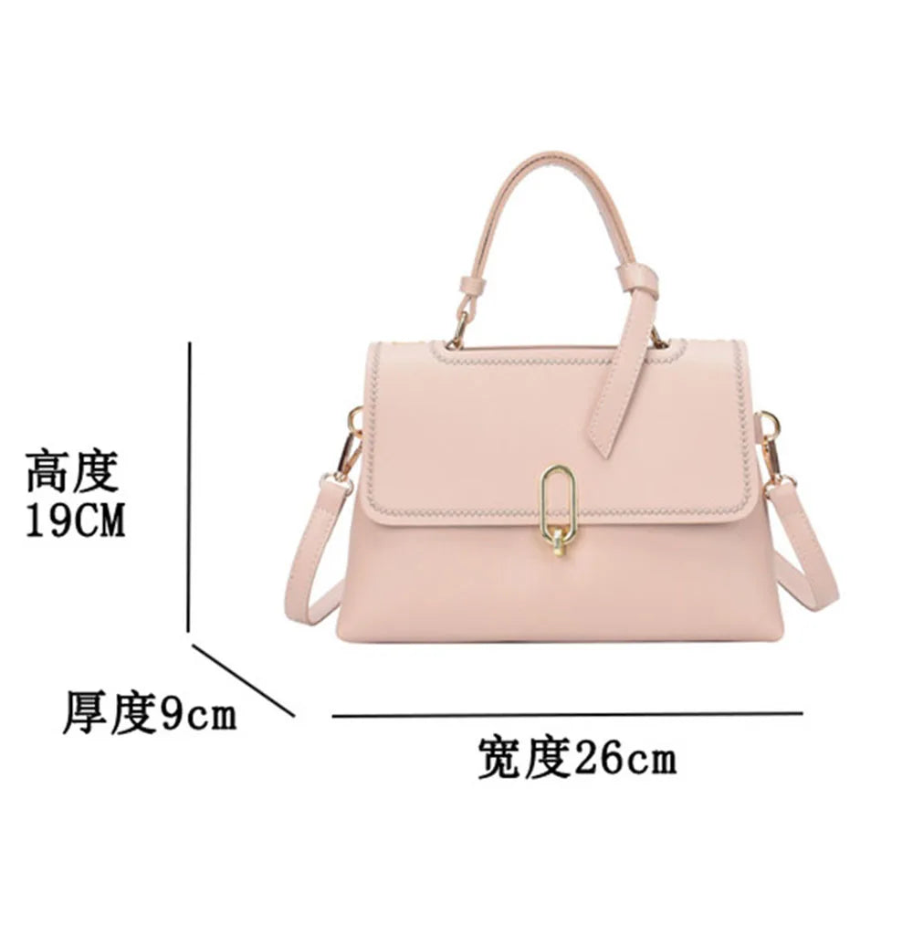 Fashion Small Square Shoulder Handbag/Solid Handmade Style/Customized Material Set With Button Click.