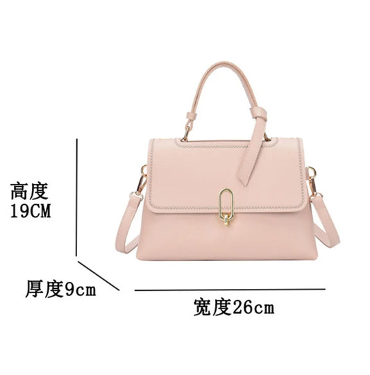 Fashion Small Square Shoulder Handbag/Solid Handmade Style/Customized Material Set With Button Click.