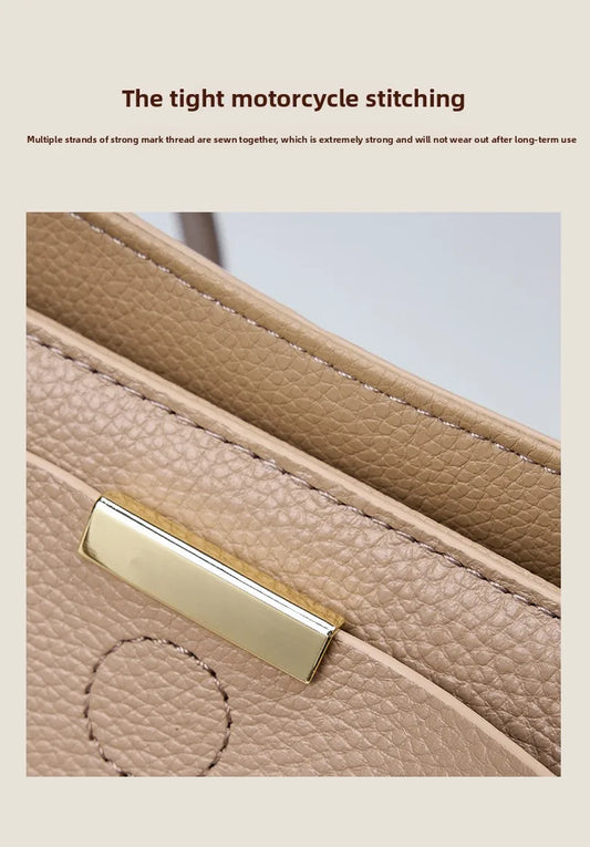 Luxury Genuine Leather Tote Bag for Women – Elegant Anti-Theft Work & Everyday Shoulder Handbag
