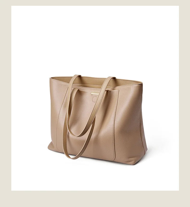 Luxury Genuine Leather Tote Bag for Women – Elegant Anti-Theft Work & Everyday Shoulder Handbag