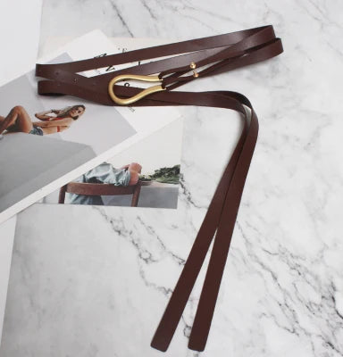 Genuine Leather Double Belts/Luxury Metal U Buckle Belt’s/Vintage Retro.