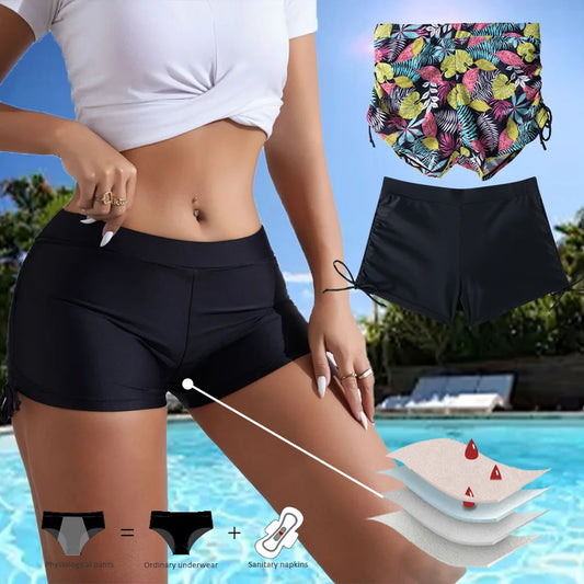 Ruffle Fashion Hip Tie Slim Fit Short’s/Stretchy Yoga Fitness Beach Wear/Swim Square Cut Period Underwear Women Comfort.