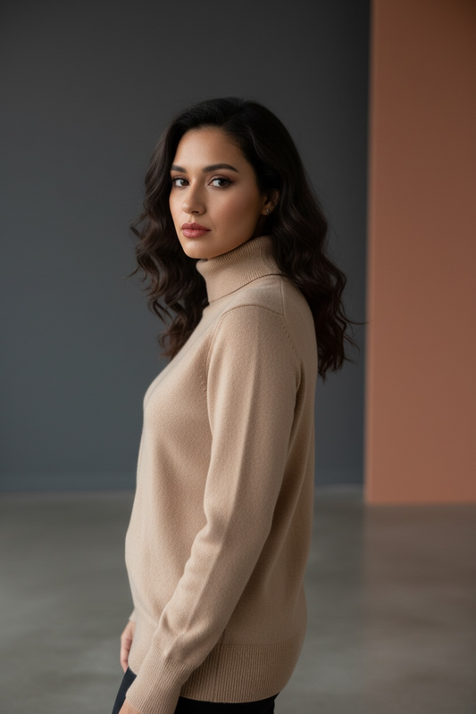 Luxury 100% Cashmere Turtleneck Sweater – Ultra Soft Classic Fit