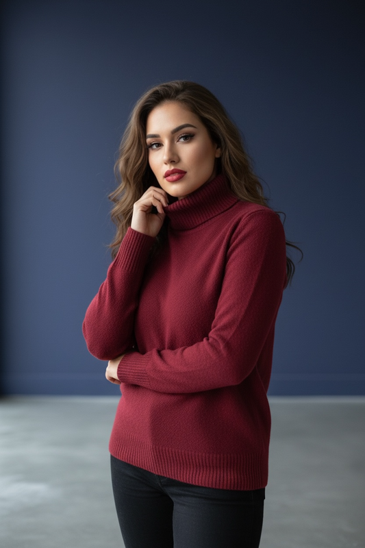 Luxury 100% Cashmere Turtleneck Sweater – Ultra Soft Classic Fit