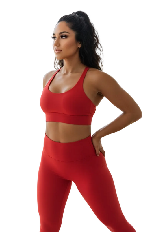 High-Waist Sculpting Activewear Set – Crisscross Sports Bra & Compression Leggings