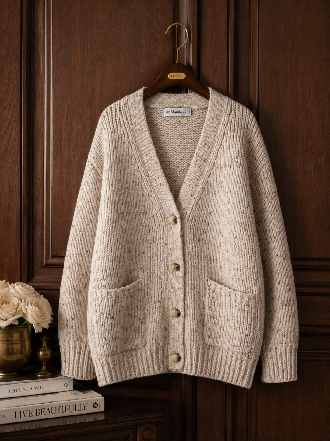 Timeless Elegance Vintage Knit Cardigan | Women’s V-Neck Sweater | Modern Blend Boutique