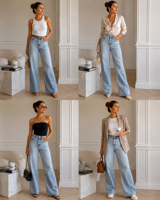 Women’s High-Waisted Straight-Leg Jeans – Classic Relaxed Fit Denim Pants
