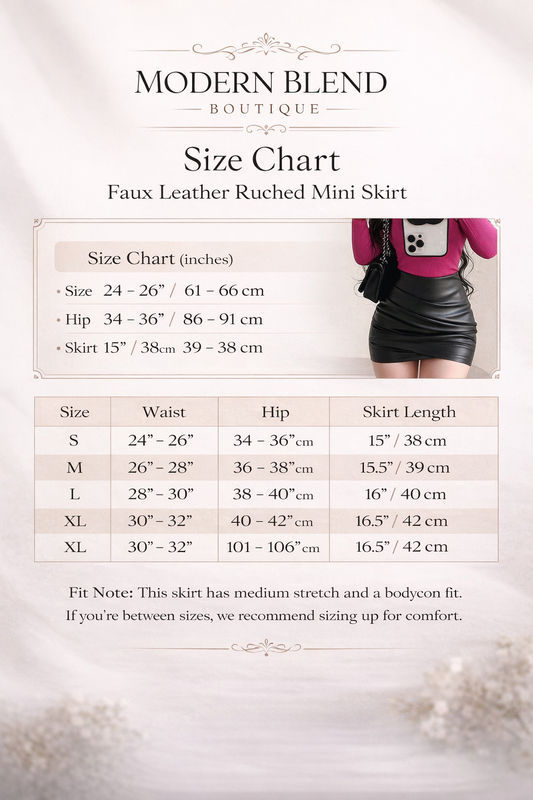 Women’s Faux Leather Ruched Mini Skirt – High Waist Bodycon Hip Wrap Club Skirt
