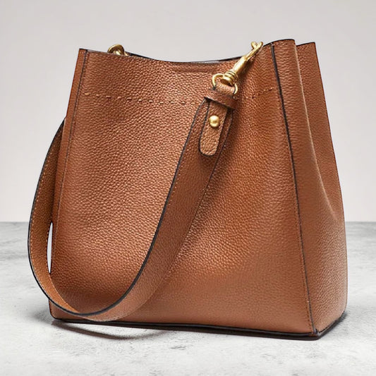 Luxury Genuine Leather Shoulder Tote Bag – Minimalist Everyday Designer Handbag