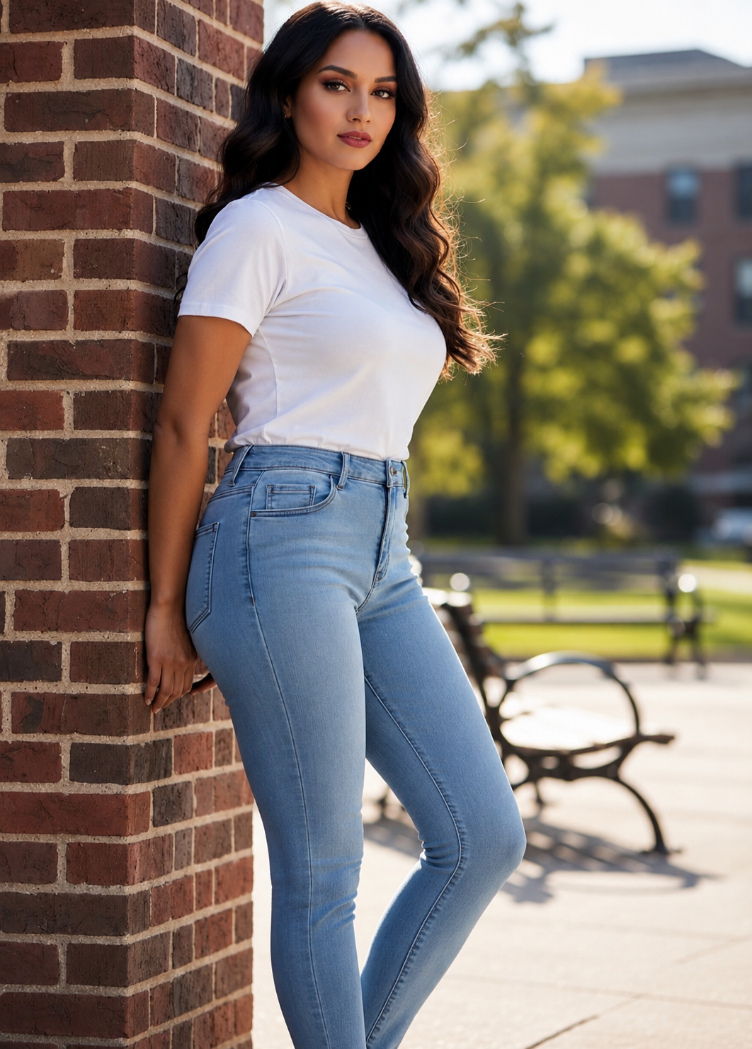 Women’s High-Waist Stretch Skinny Jeans – Sculpting Curve-Enhancing Denim Pants