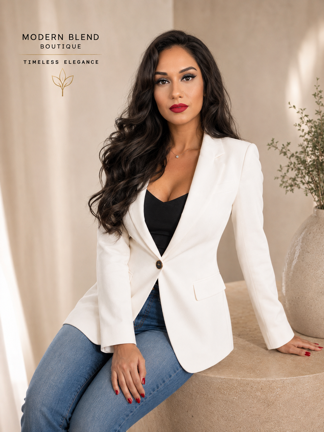 Women’s Sculpted Single-Button Blazer — Slim Fit Tailored Office Jacket