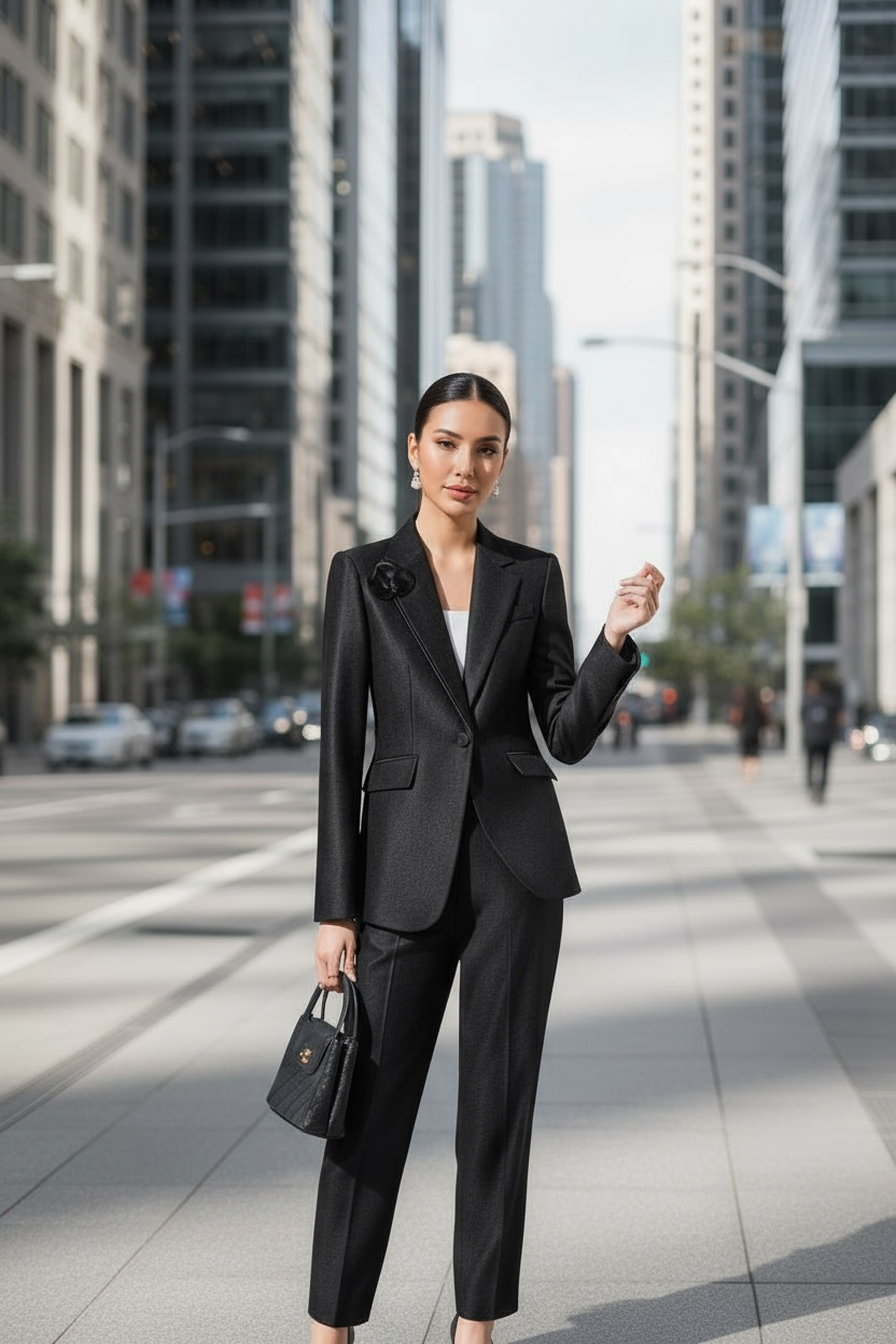 Sophisticated Winter Suit/Office Ladies Business Work/2 Piece Set Formal Blazer/Jacket And Trouser.