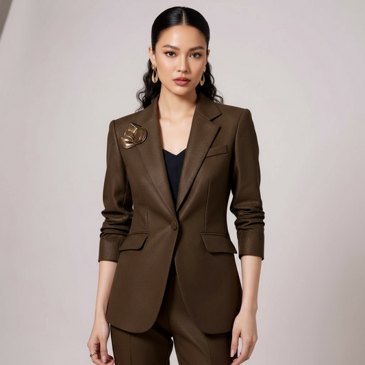 Sophisticated Winter Suit/Office Ladies Business Work/2 Piece Set Formal Blazer/Jacket And Trouser.