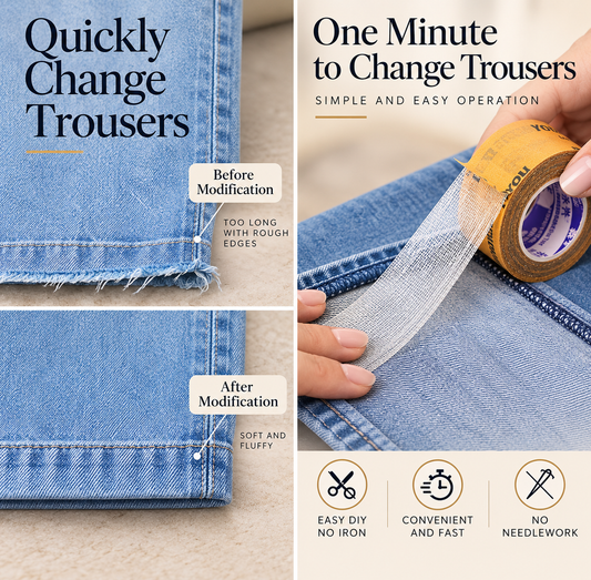 Invisible Self-Adhesive Hemming Tape | No-Sew Clothing & Fabric Hem Fix