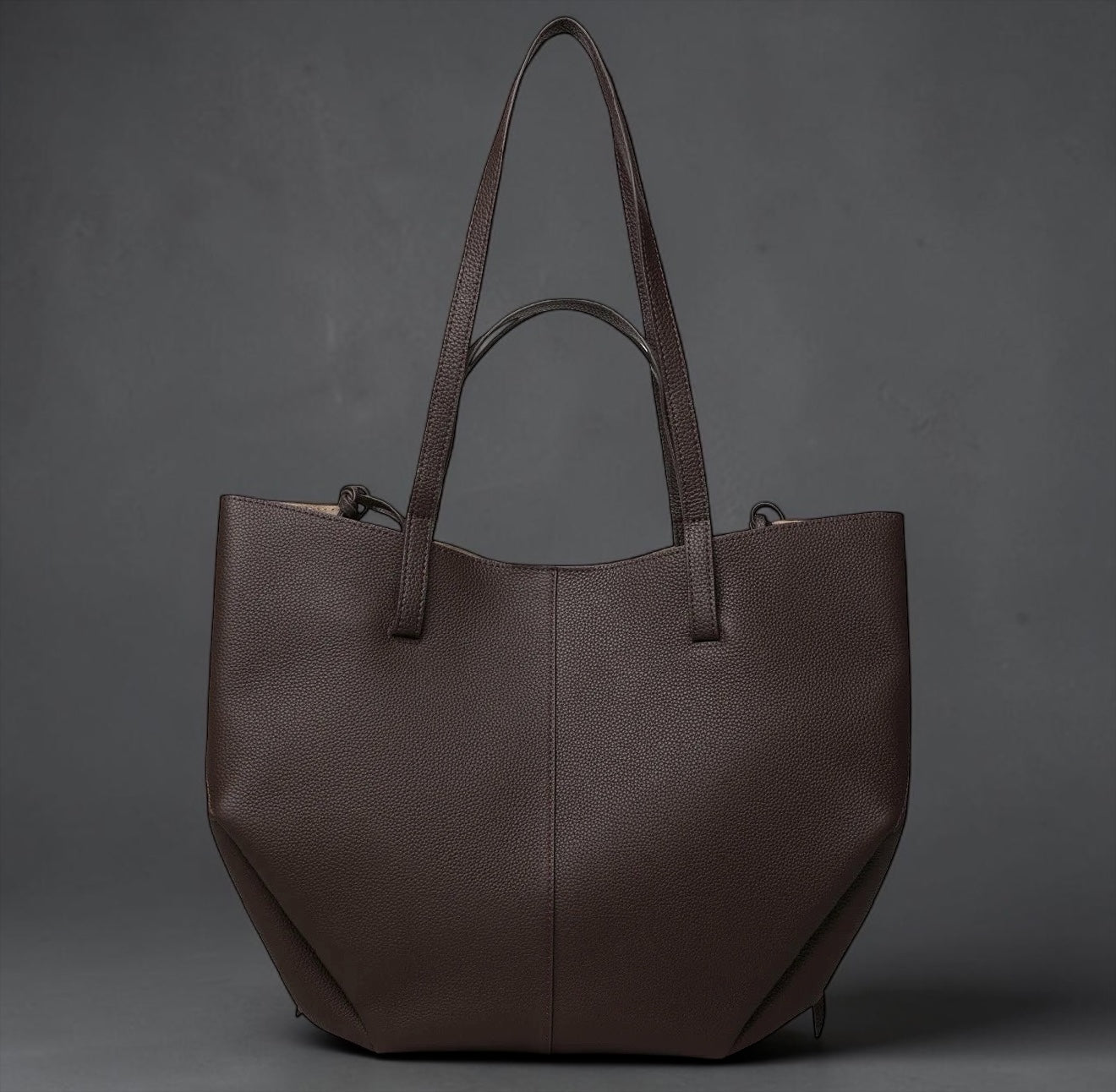 Luxury Genuine Leather Tote Bag – Minimalist Structured Shoulder Bag for Women | Elegant Everyday Handbag | Modern Blend Boutique