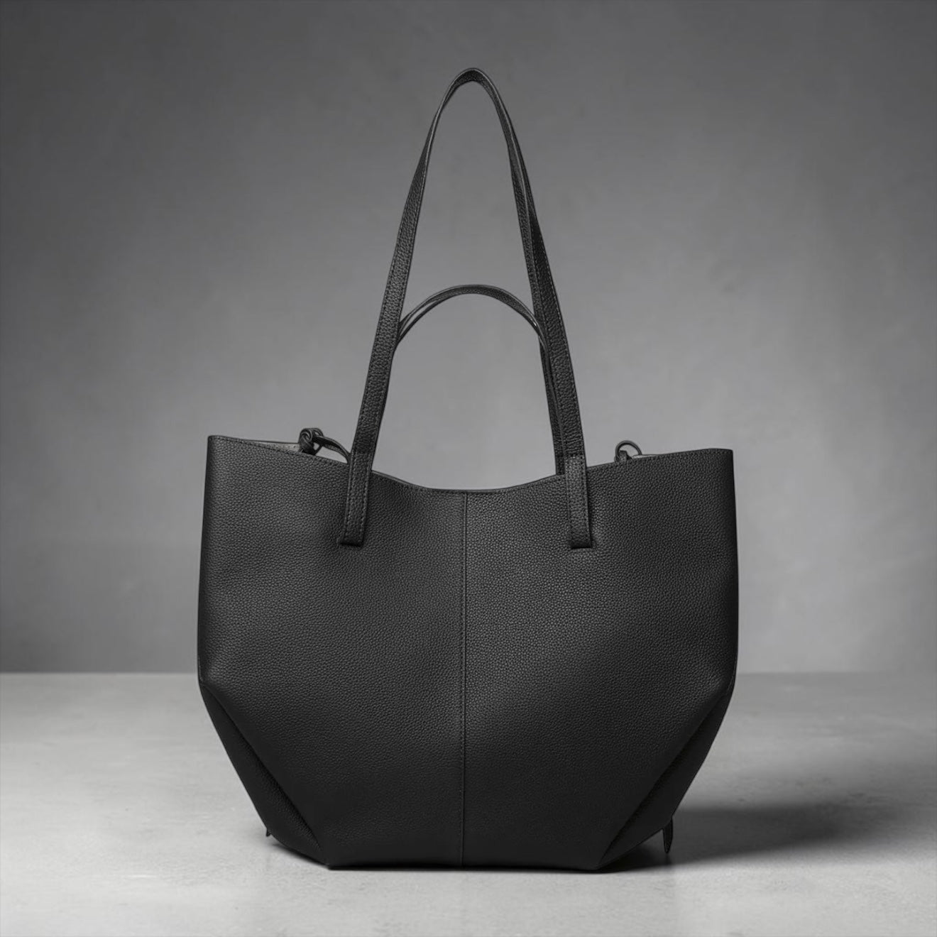 Luxury Genuine Leather Tote Bag – Minimalist Structured Shoulder Bag for Women | Elegant Everyday Handbag | Modern Blend Boutique