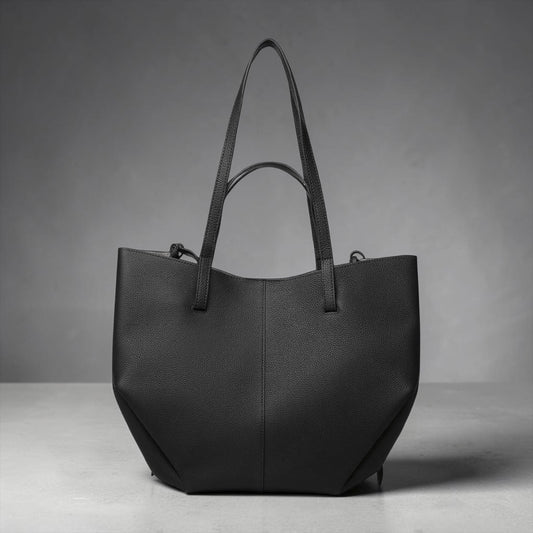 Luxury Genuine Leather Tote Bag – Minimalist Structured Shoulder Bag for Women | Elegant Everyday Handbag | Modern Blend Boutique