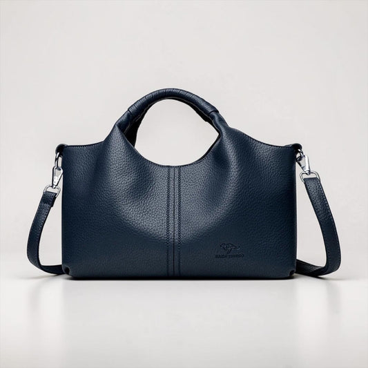 Timeless Soft Leather Shoulder Tote – Elegant Structured Crossbody Handbag for Women | Modern Blend Boutique