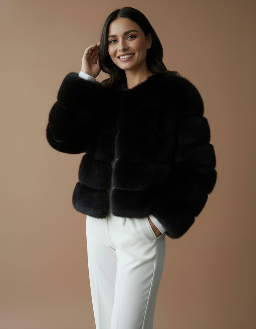 Faux Fur Coat’s For Winter/Women Short Coat Y2k Warm Furry Outerwear/O~Neck Knitted Puffy Warm Coat’s.