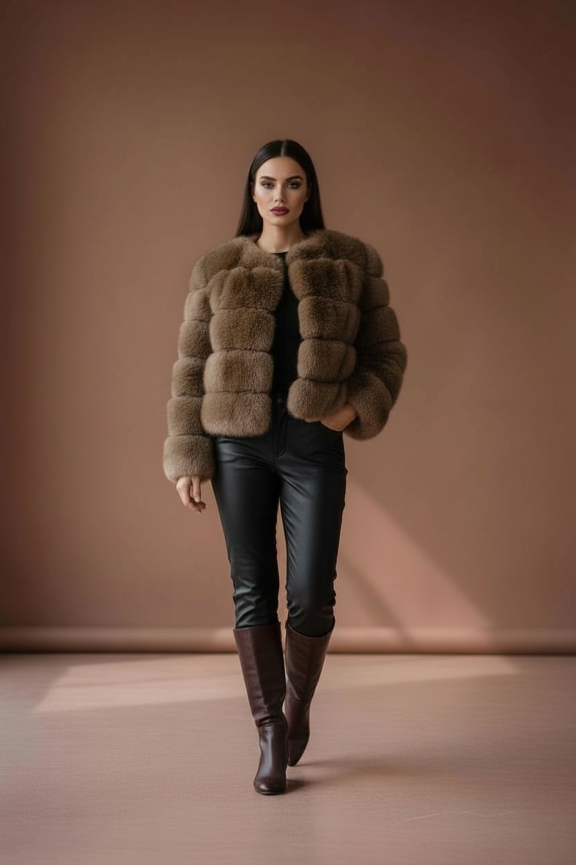 Faux Fur Coat’s For Winter/Women Short Coat Y2k Warm Furry Outerwear/O~Neck Knitted Puffy Warm Coat’s.