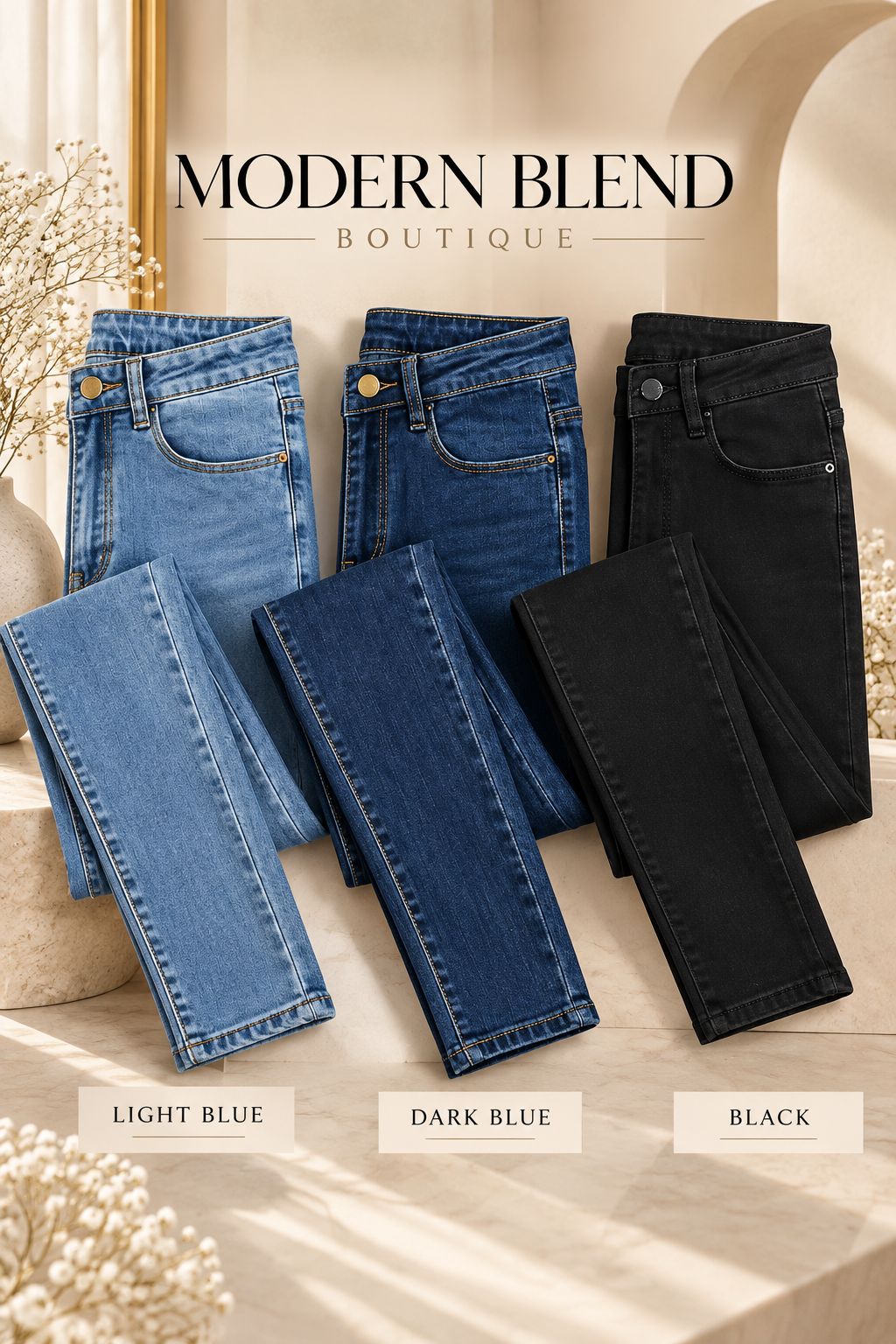 Women’s Classic Stretch Skinny Jeans – High-Waisted Denim Pants | Timeless Everyday Essentials