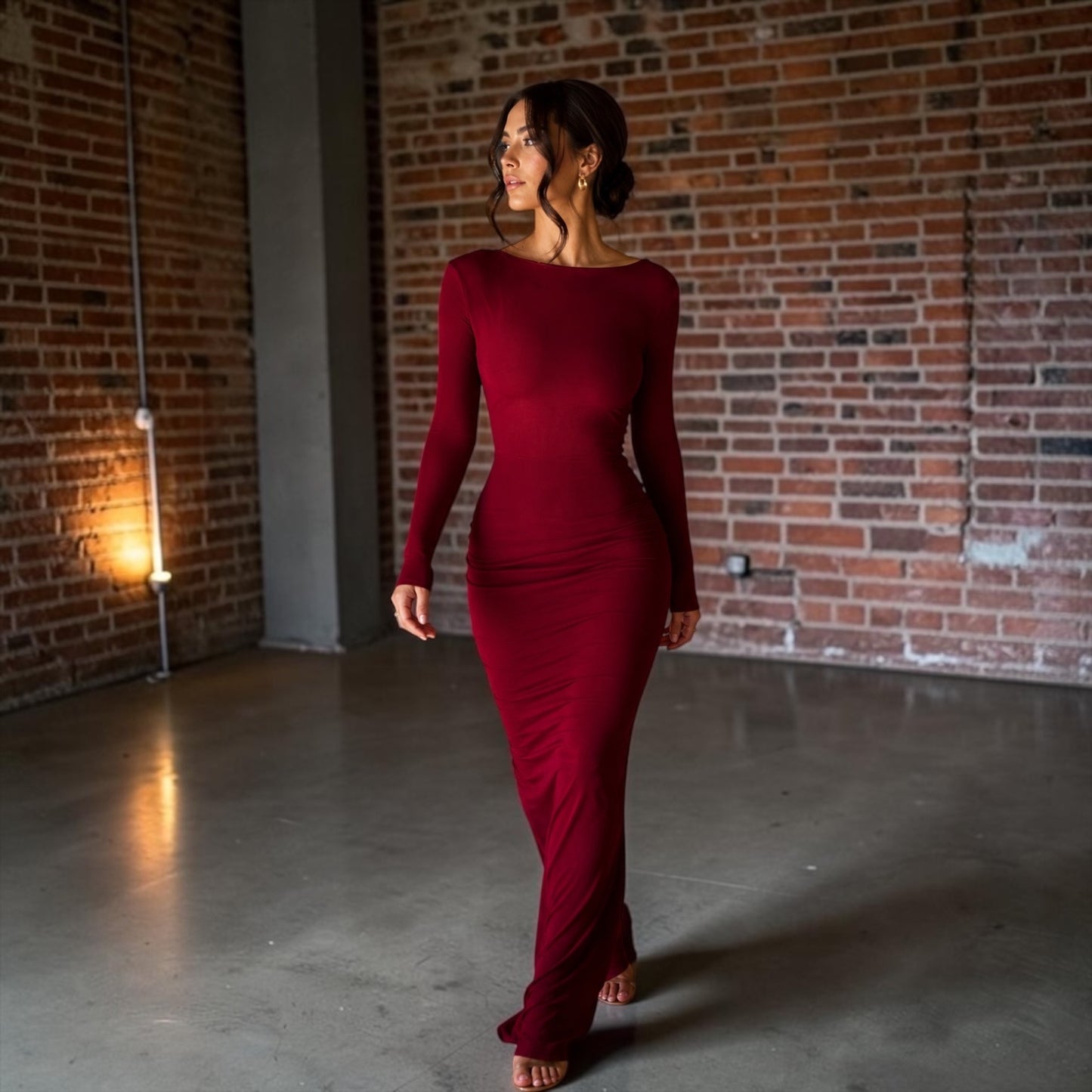 Reversible Deep V Backless Maxi Dress
